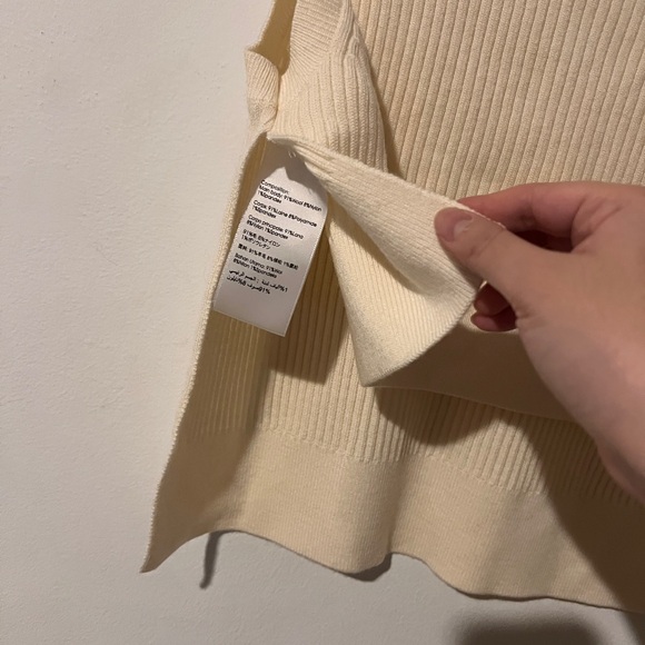 3.1 Phillip Lim Ribbed Knit Cream Sweater Vest